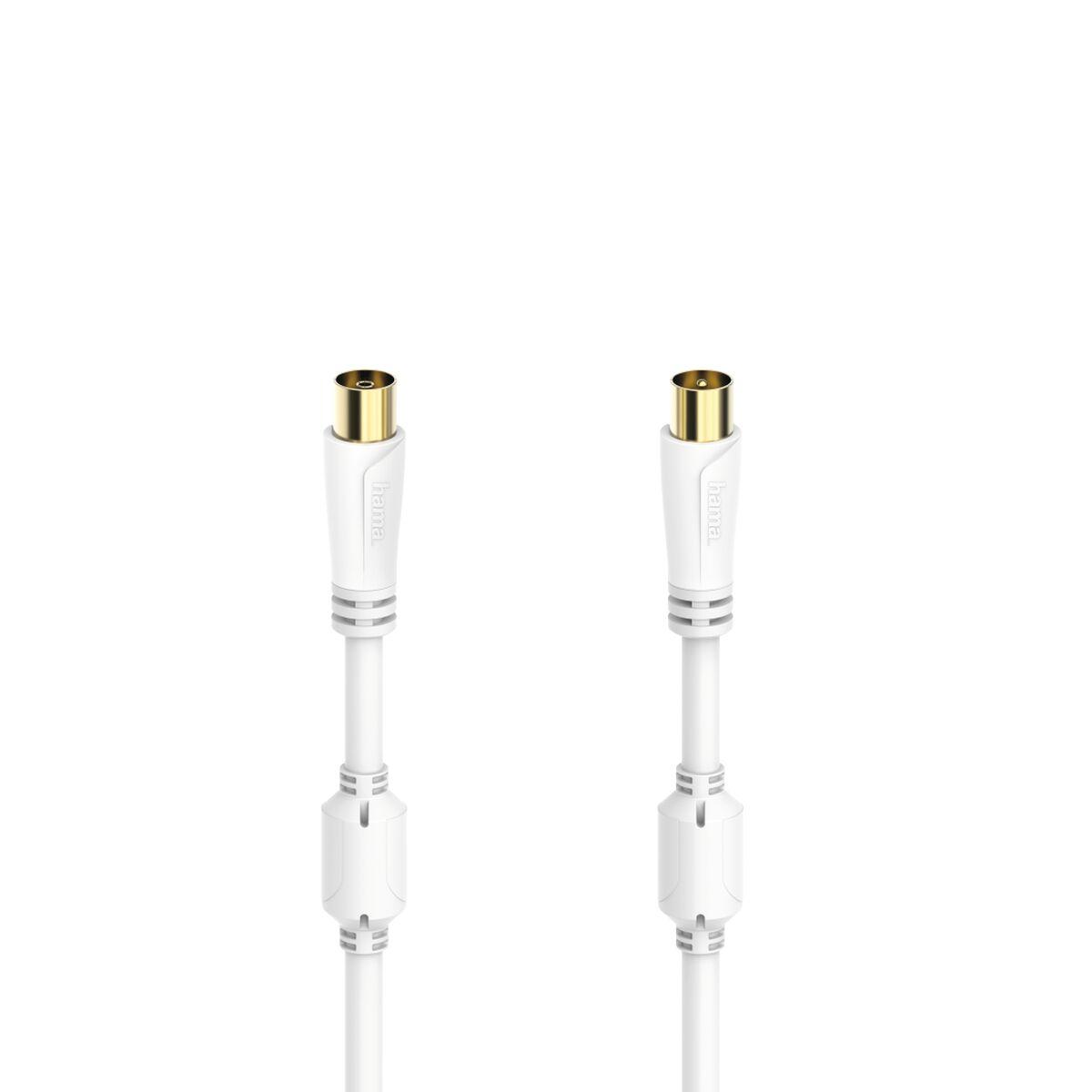 Cable Coaxial Antena TV Hama 00205245 Blanco 75 cm