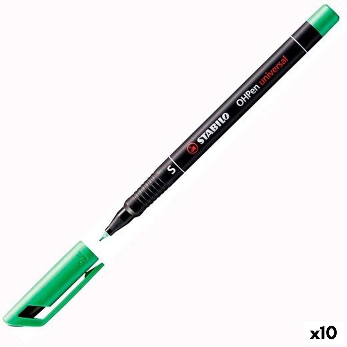 Rotulador permanente Stabilo OHPEN UNIVERSAL Verde 1 mm (10 Unidades)