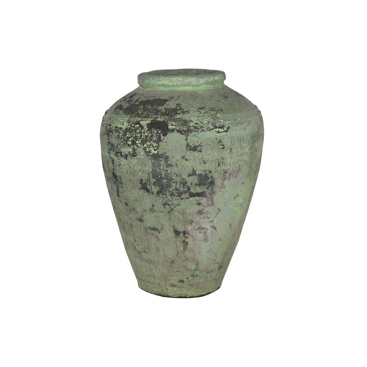 Jarrón Home ESPRIT Verde Cerámica Terracota Pieza única 65 X 65 X 72 CM