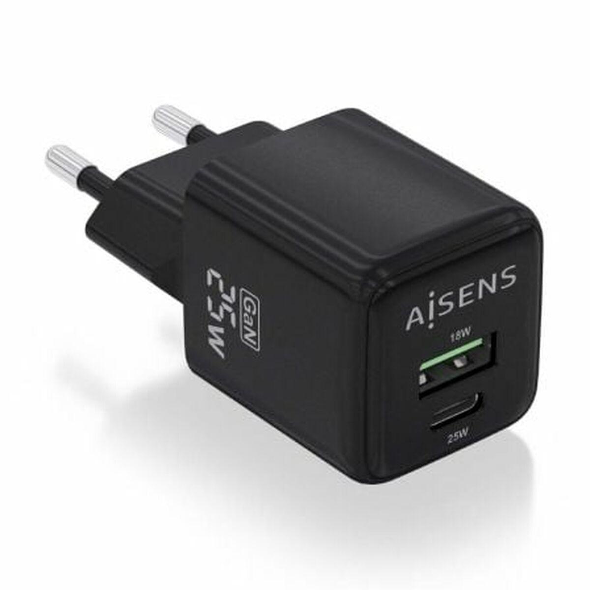 Cargador de Pared Aisens ASCH-25W2P015-BK Negro Multicolor 25 W