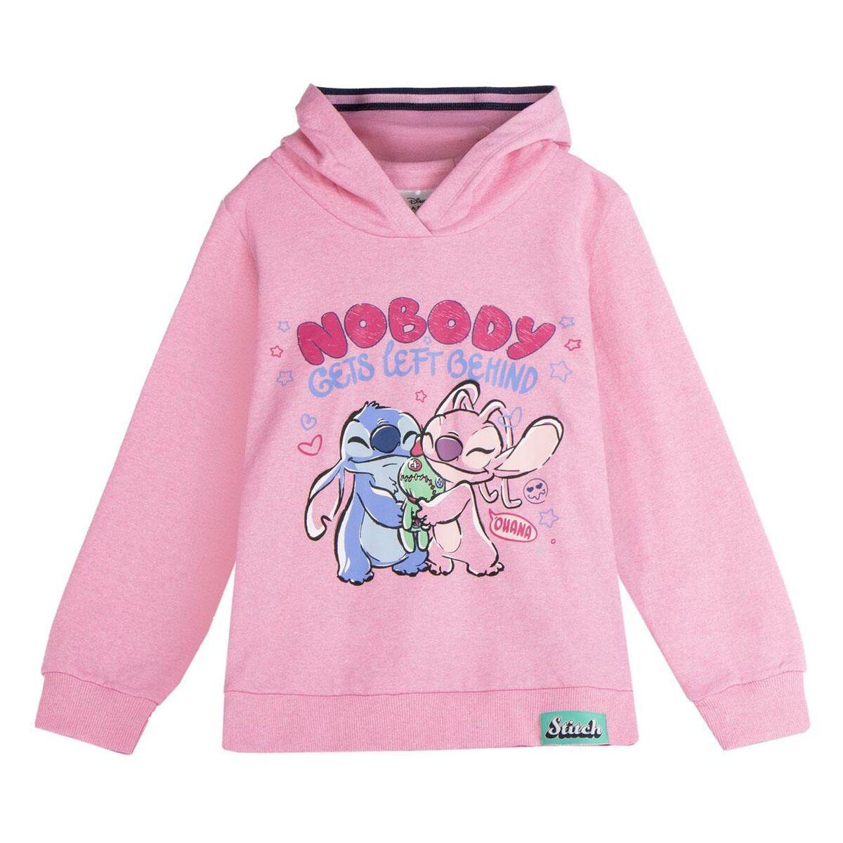 Sudadera con Capucha Niña Stitch Rosa