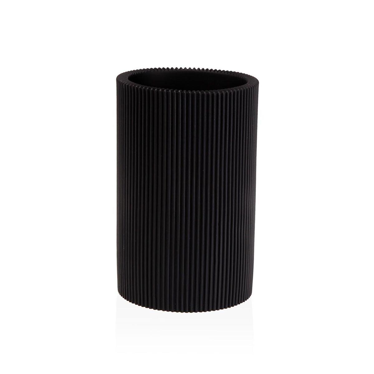 Portacepillos de Dientes Versa Negro Resina 7,5 x 11,5 x 7,5 cm