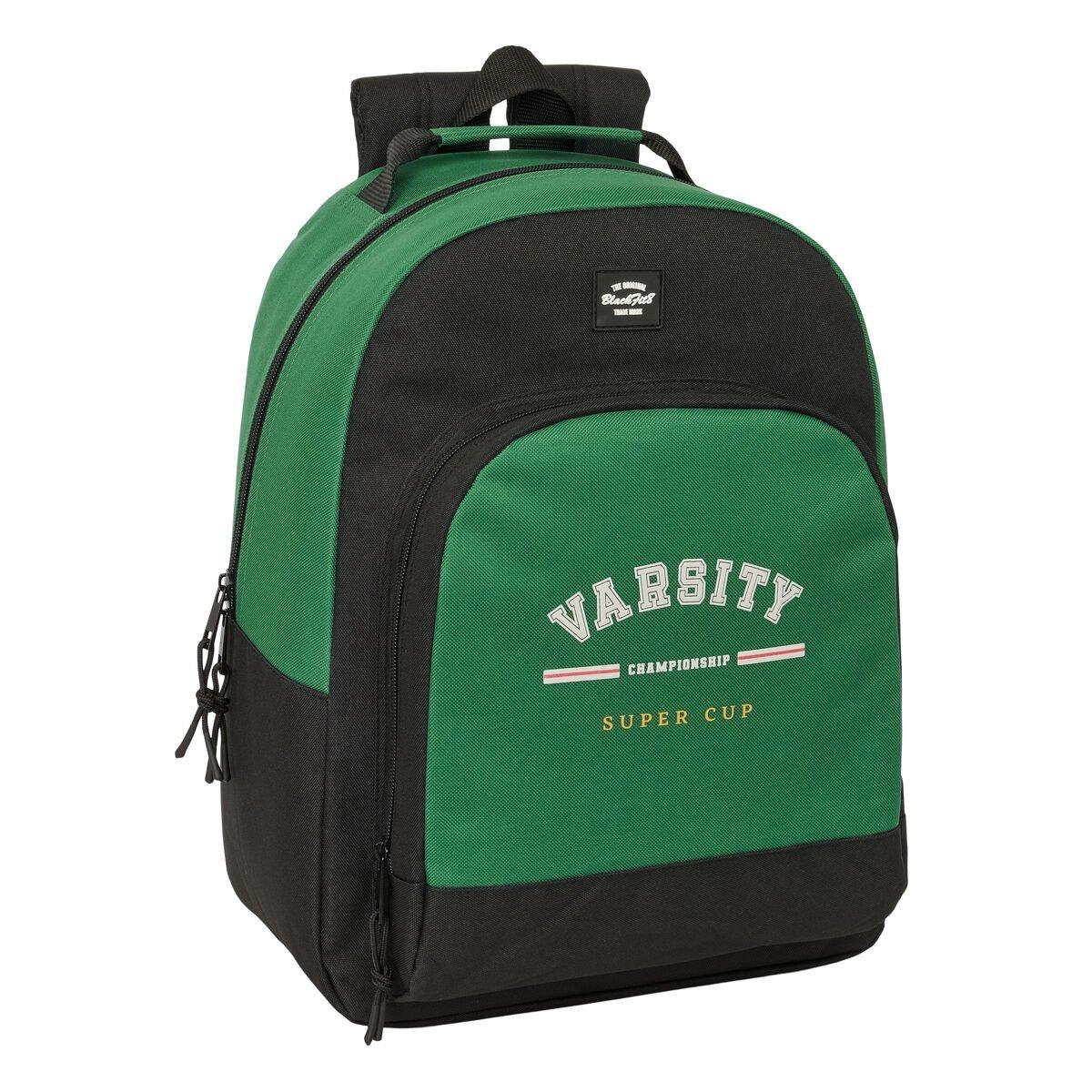 Mochila Escolar BlackFit8 Varsity Negro Verde 32 x 42 x 15 cm