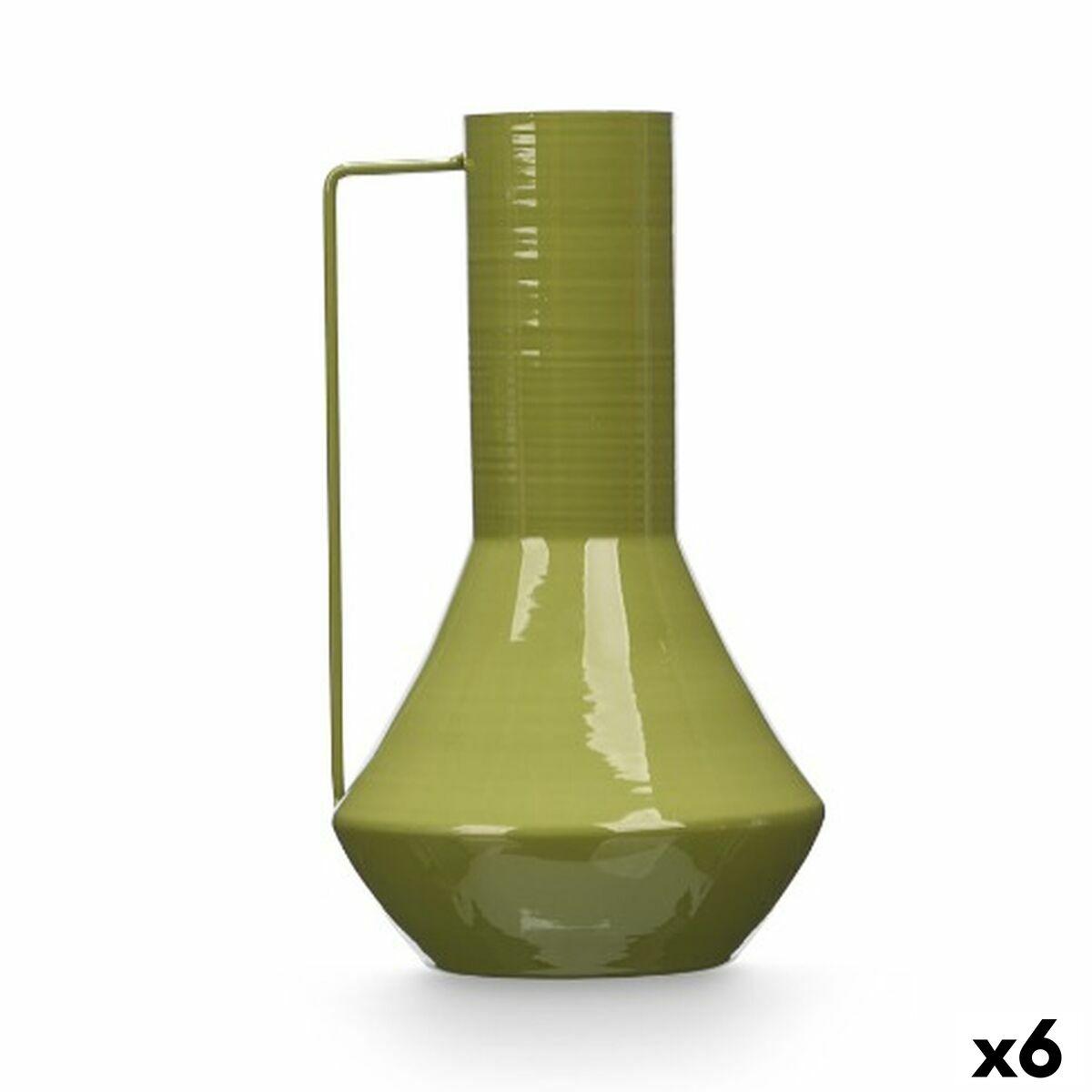 Jarrón Gift Decor Verde Hierro Cónico 17 x 29 x 7 cm (6 Unidades)