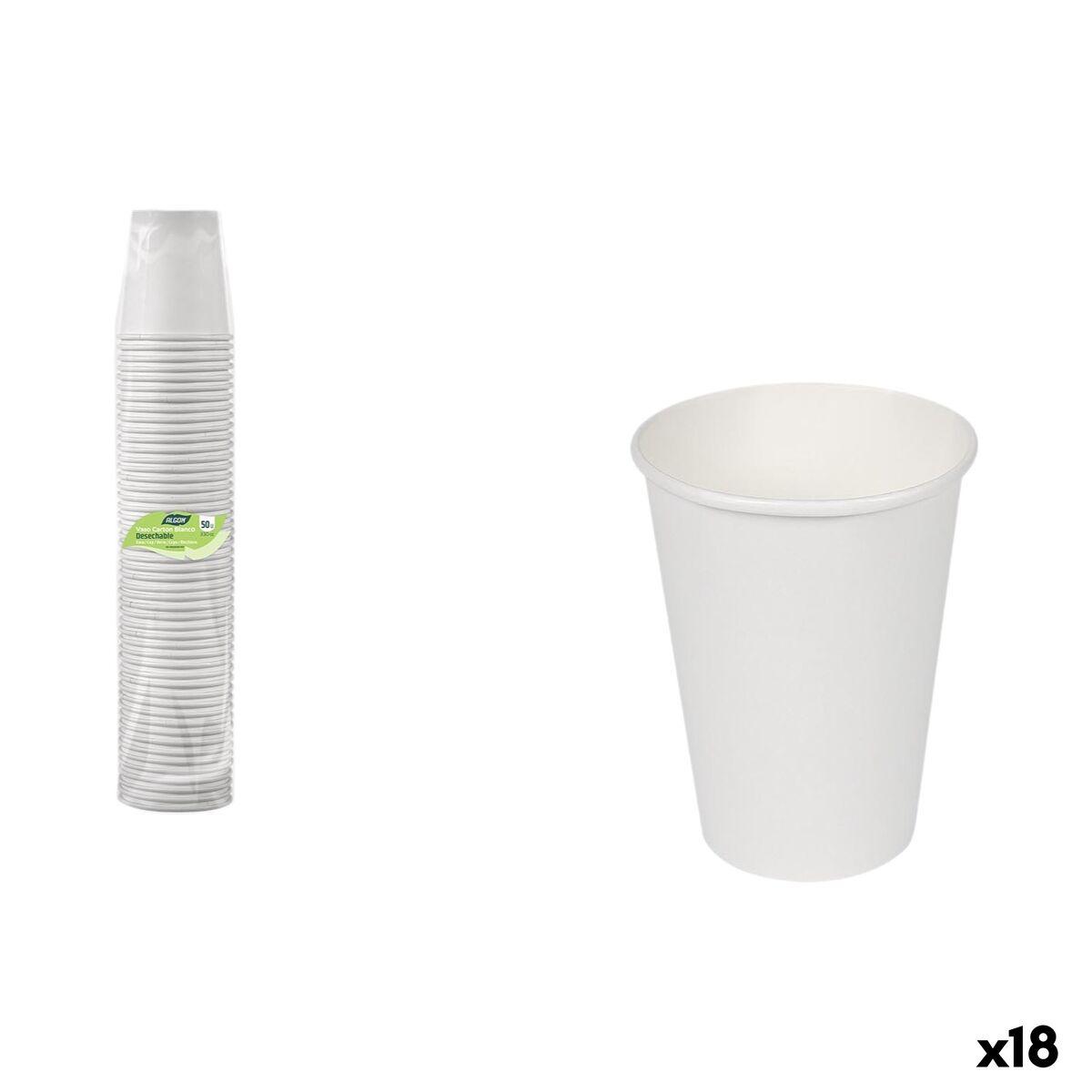 Set de Vasos Algon Blanco Cartón 330 ml 50 Piezas (18 Unidades)