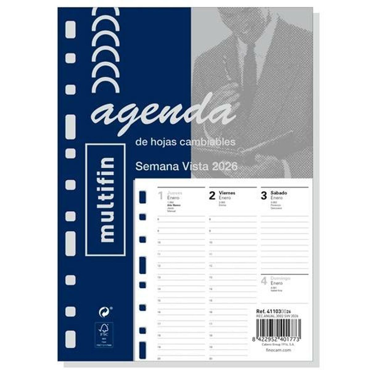 Recambio para Agenda Finocam MULTIFIN 2026 15,5 x 21,5 cm