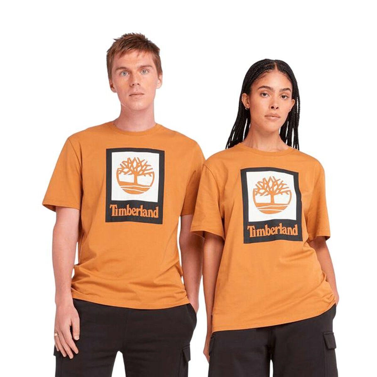 Camiseta de Manga Corta Hombre Timberland Stack Logo Colored Short Sleeve Naranja