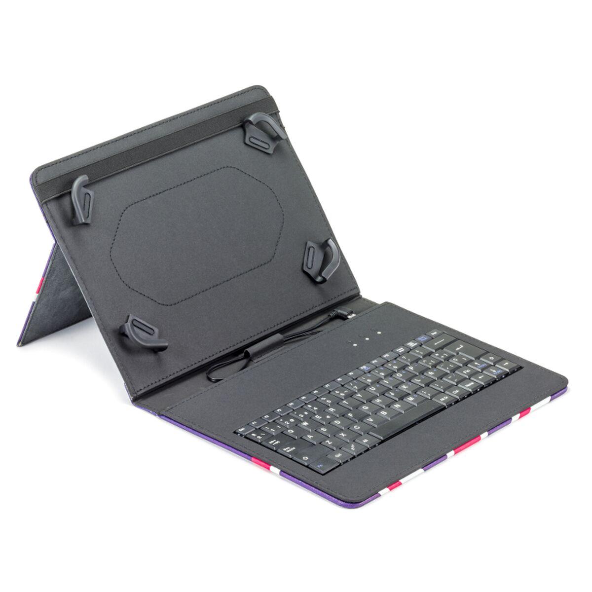 Teclado Bluetooth con Soporte para Tablet Maillon Technologique MTKEYUSBPR1 Negro Qwerty Español