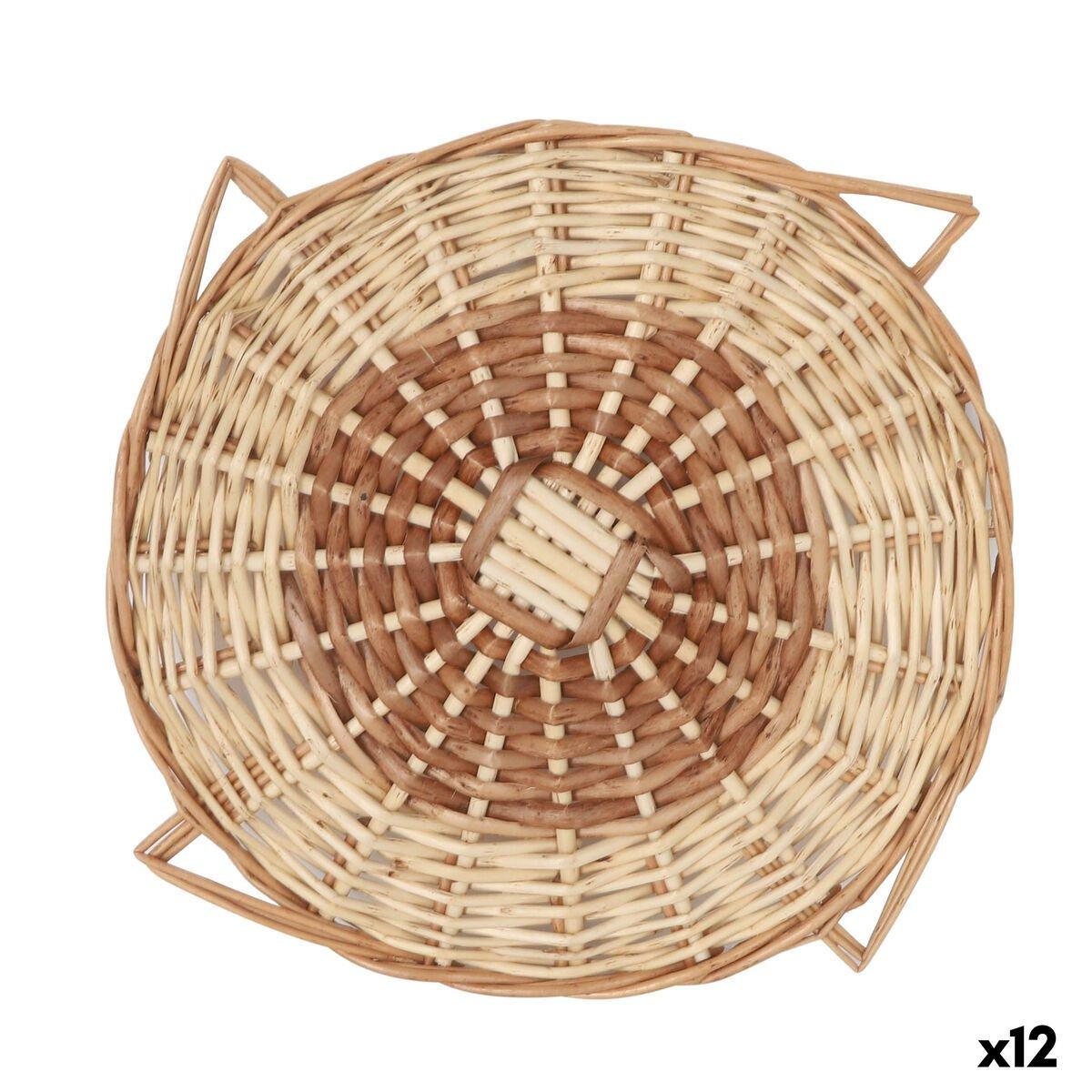 Salvamantel Privilege Marrón Mimbre Ø 25 cm (12 Unidades)