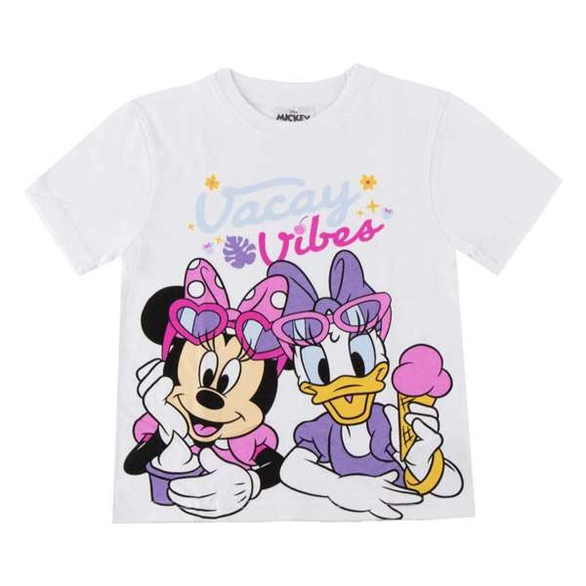 Camiseta de Manga Corta Infantil Minnie Mouse Blanco