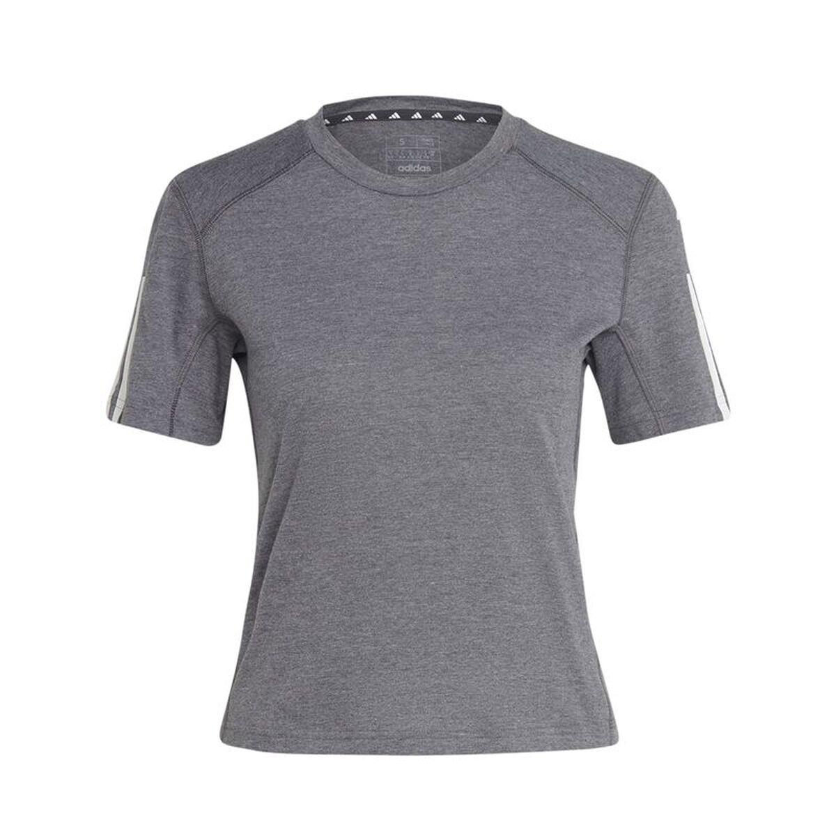 Camiseta de Manga Corta Mujer Adidas 3-Stripes Essentials Gris claro
