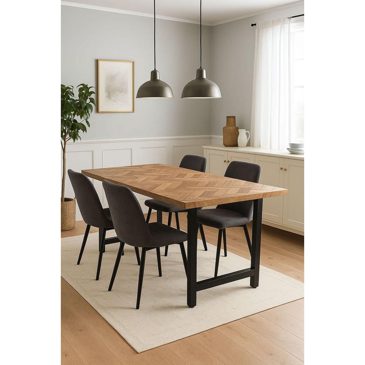 Mesa de Comedor Home ESPRIT Metal Madera de acacia 180 x 90 x 76 cm