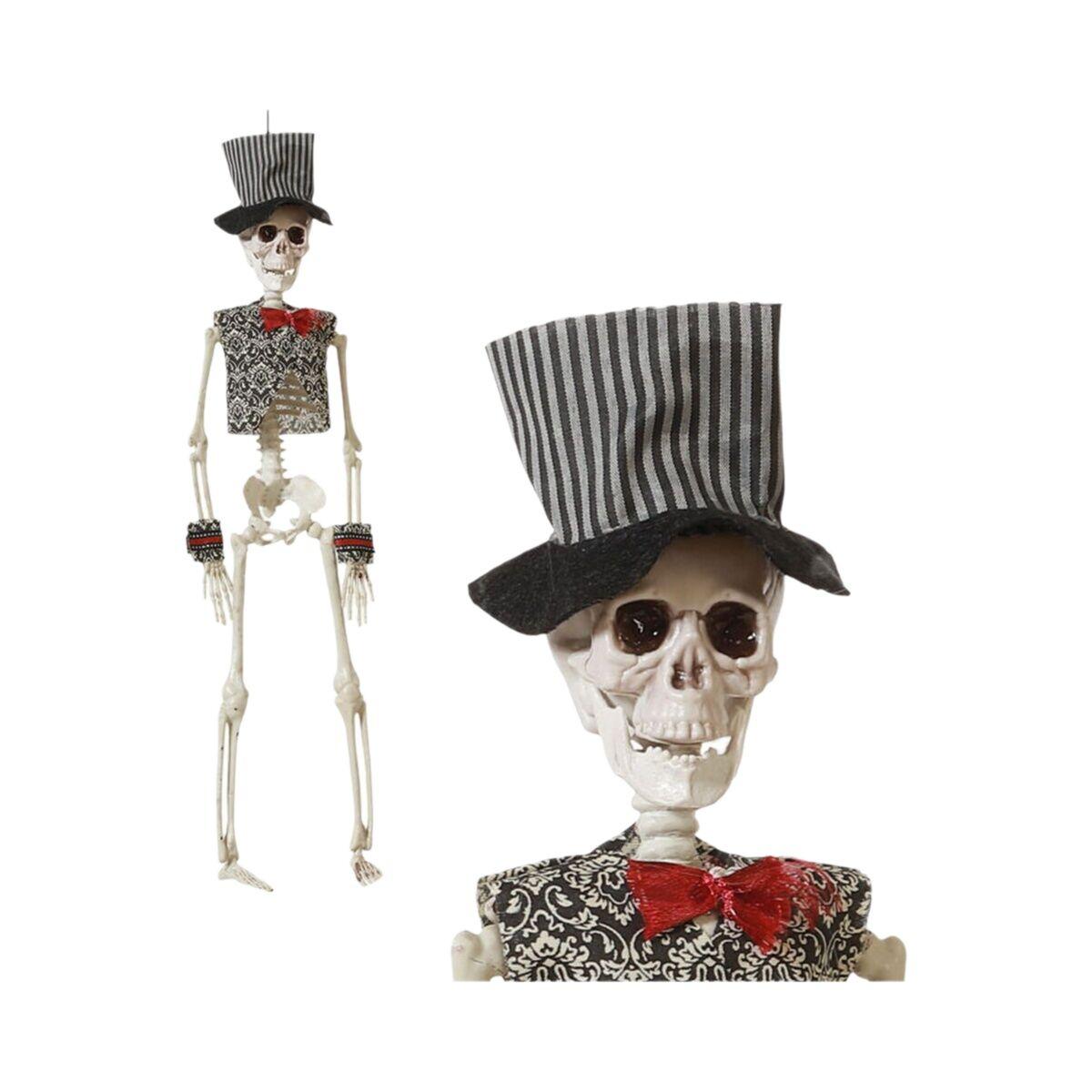 Decoración para Halloween Novio Muerto Esqueleto 40 cm Blanco Negro
