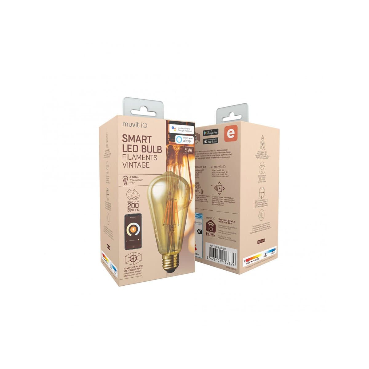 Bombilla Inteligente Muvit iO 5 W E27 1800 K 2700 K 480 Lm Wi-Fi