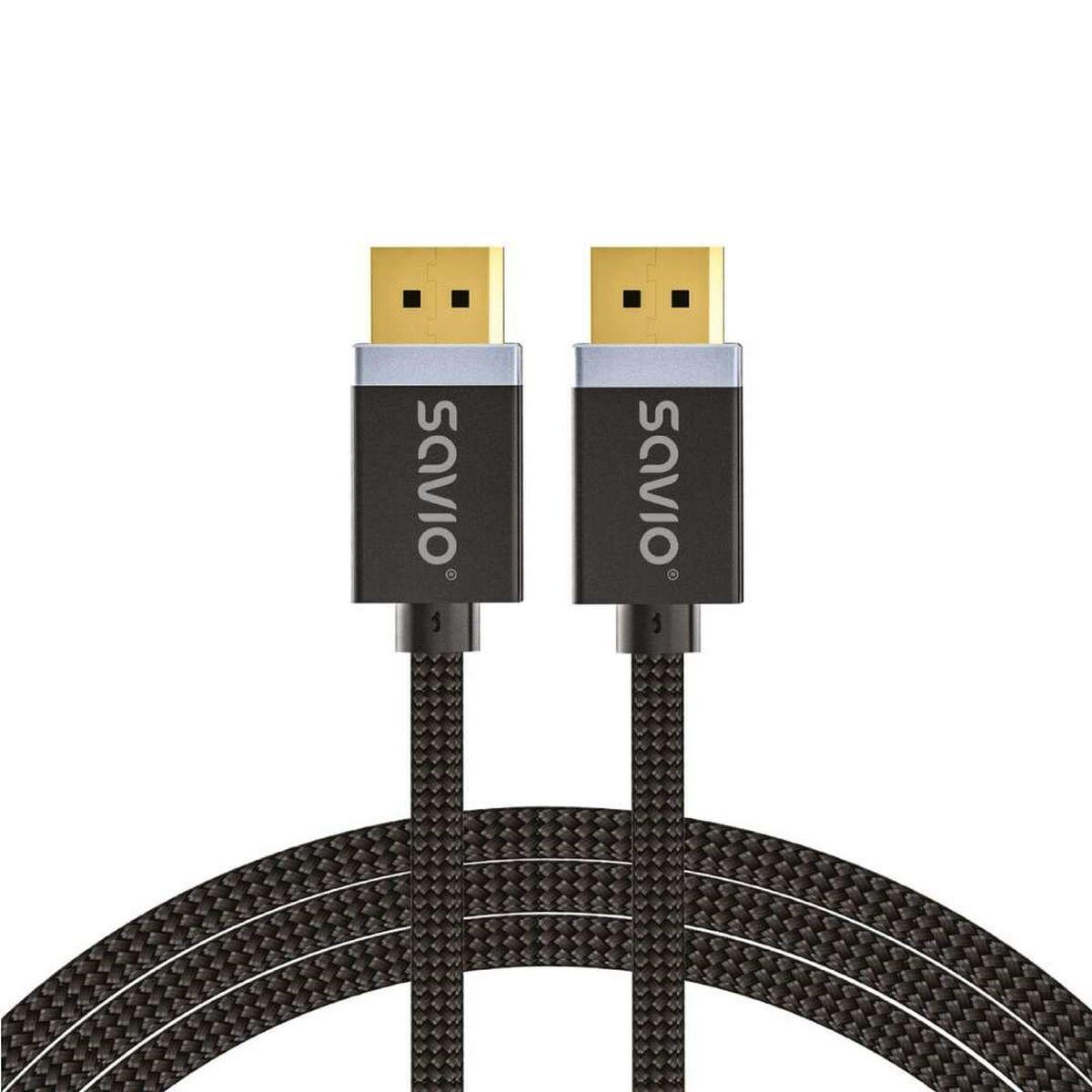 Cable DisplayPort Savio CL-165 Negro 1 m