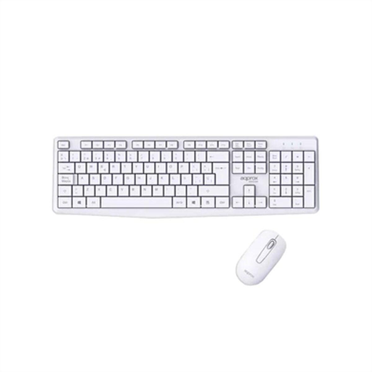 Teclado y Ratón approx! X420W 1000DPI Blanco Español Qwerty Español