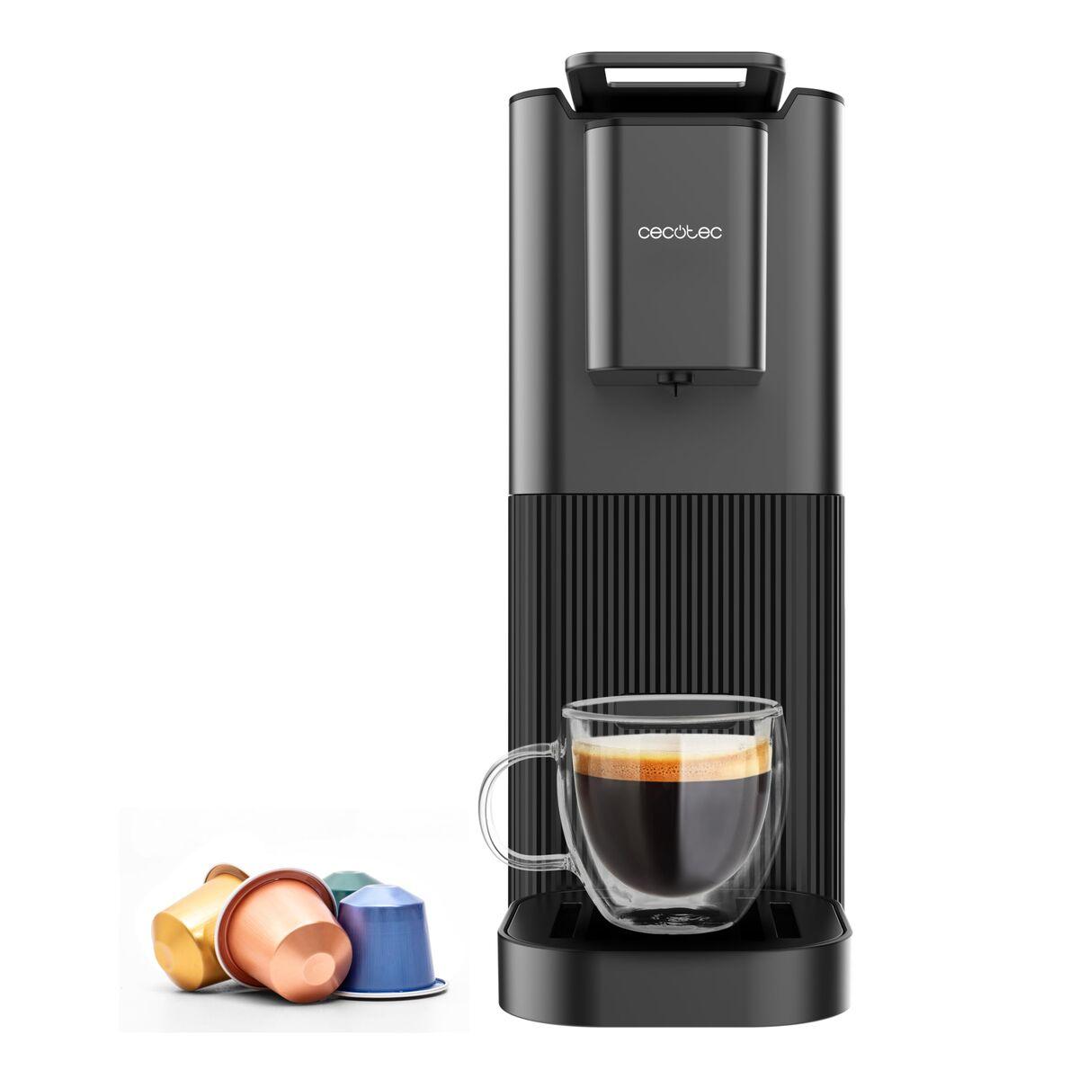Cecotec Cafetera de Cápsulas Power Caps 20, 1400W, 20 bar, negra, apagado automático