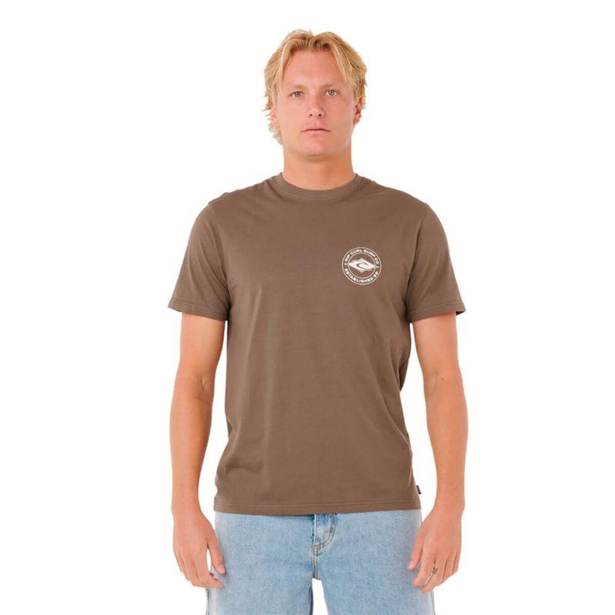 Camiseta de Manga Corta Hombre Rip Curl Staple Marrón claro