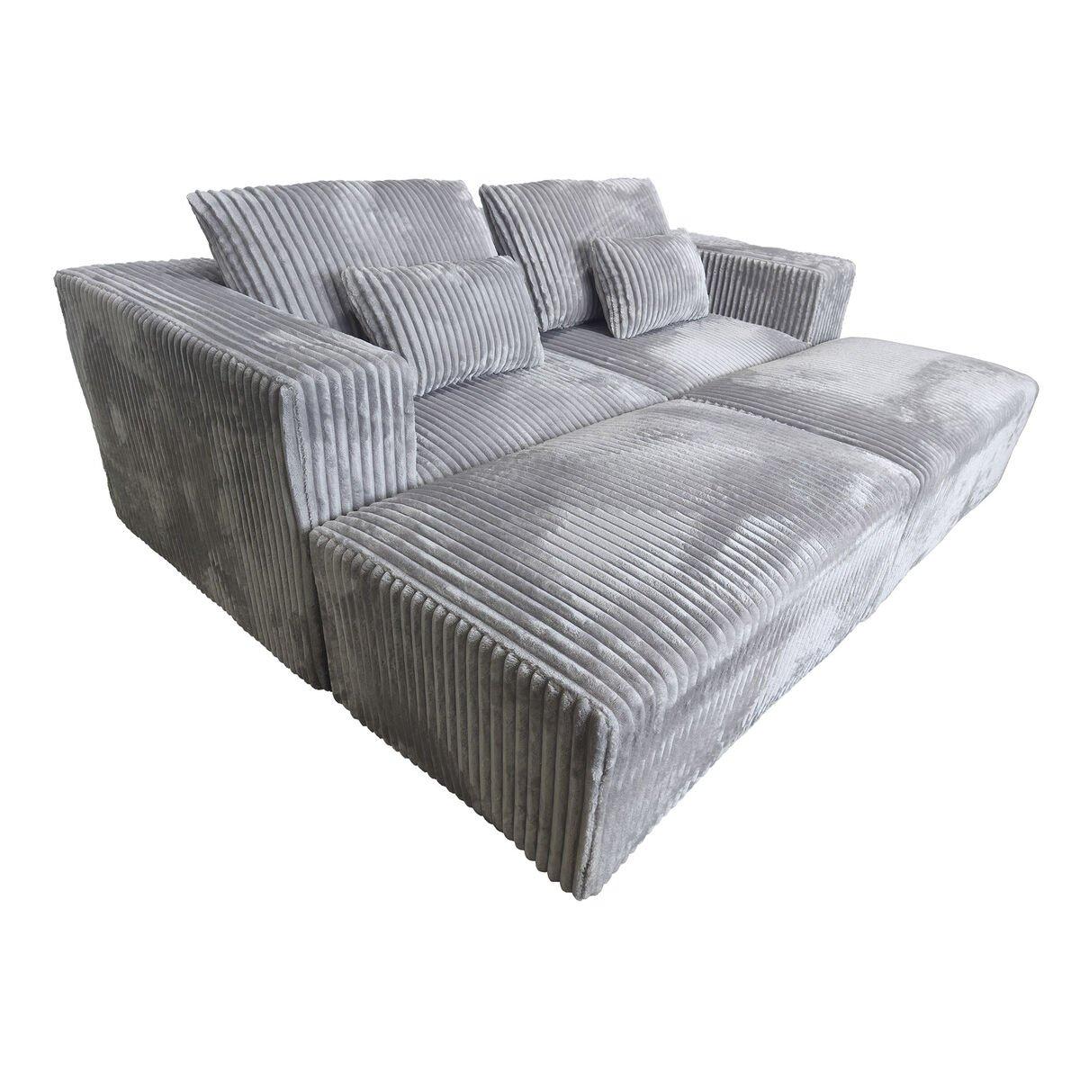 Sofá Home ESPRIT Gris claro Scandi 220 x 158 x 91 cm