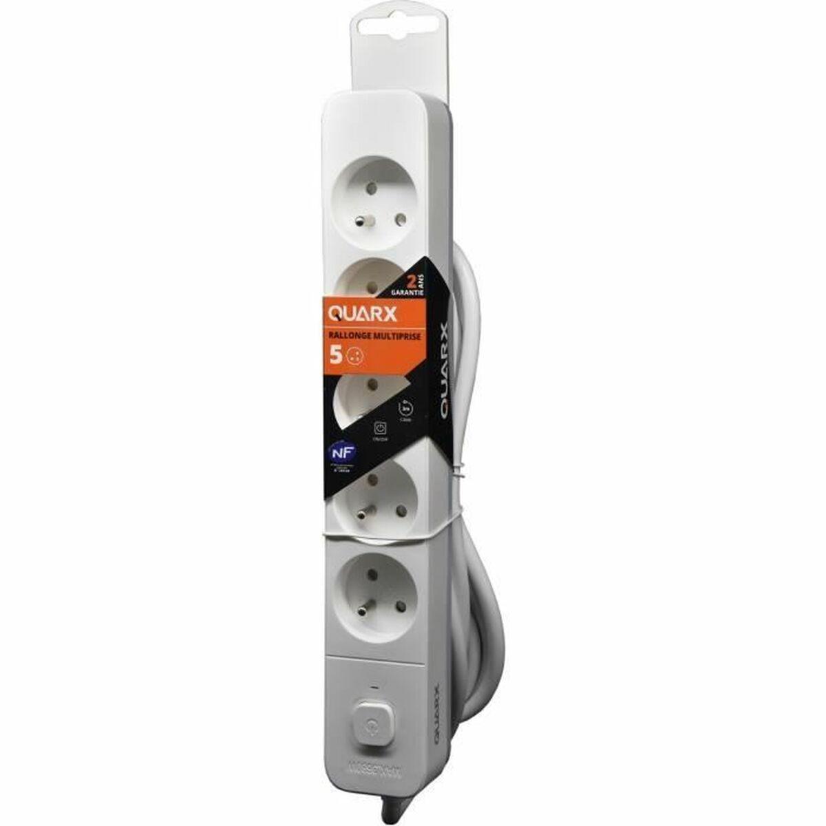 Regleta Enchufes 5 Tomas con Interruptor QUARX (3 m)