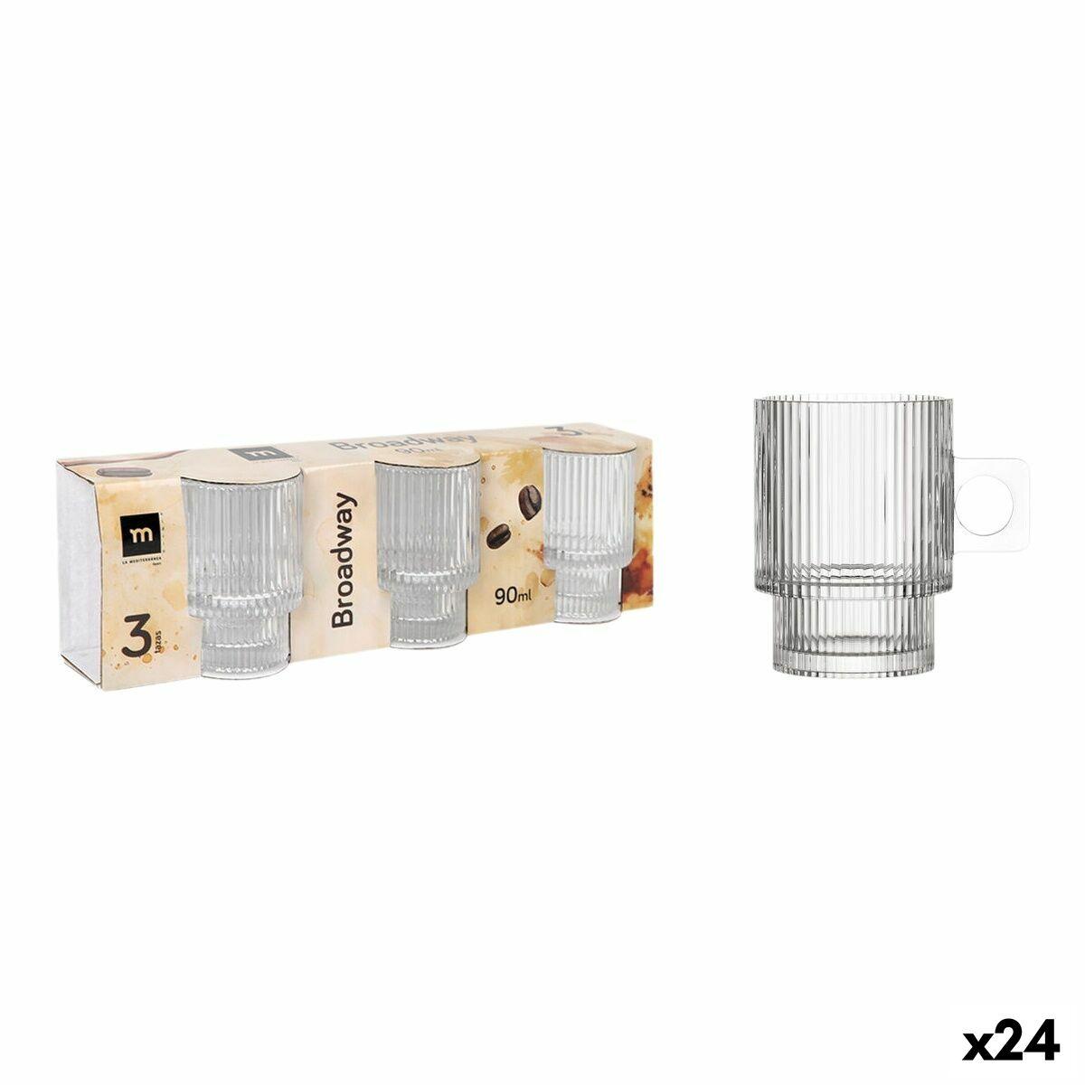 Juego de Tazas de Café La Mediterránea Broadway 3 Piezas (24 Unidades)