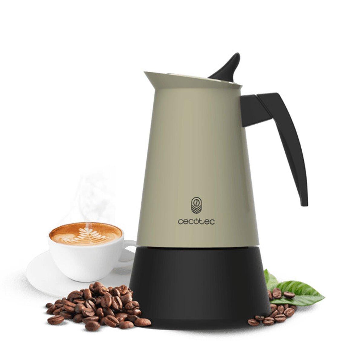 Cecotec Cafetera Italiana acero inoxidable Piccolina 200 2 tazas 100ml verde antigoteo