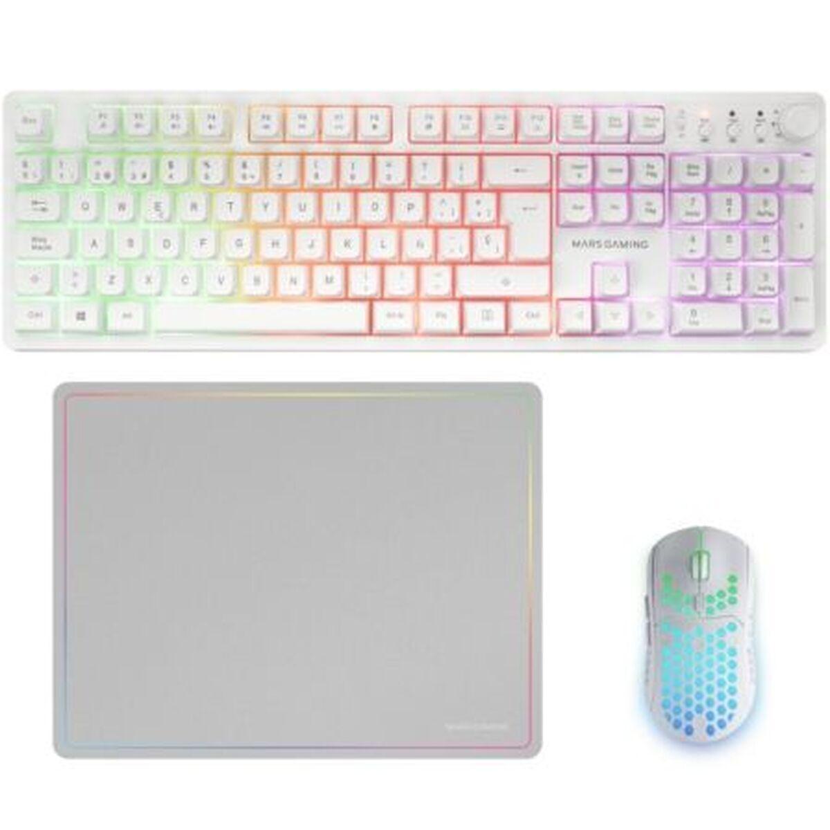 Pack Gaming Mars Gaming MCPWXWES Blanco Qwerty Español (3 Unidades)
