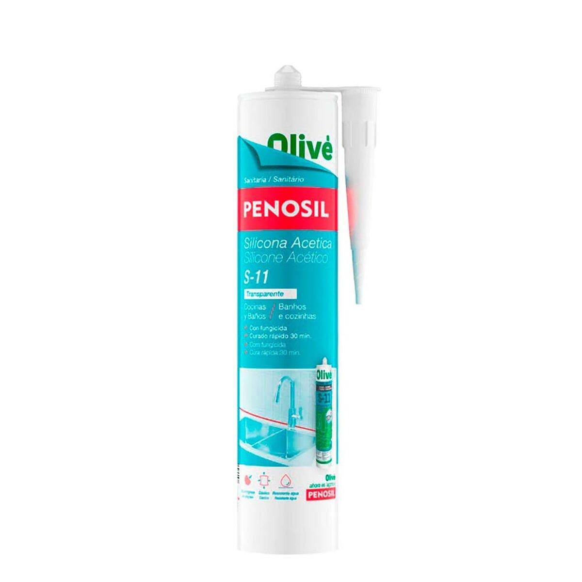 Silicona acética Penosil Transparente 280 ml Silicona Baños Cocina