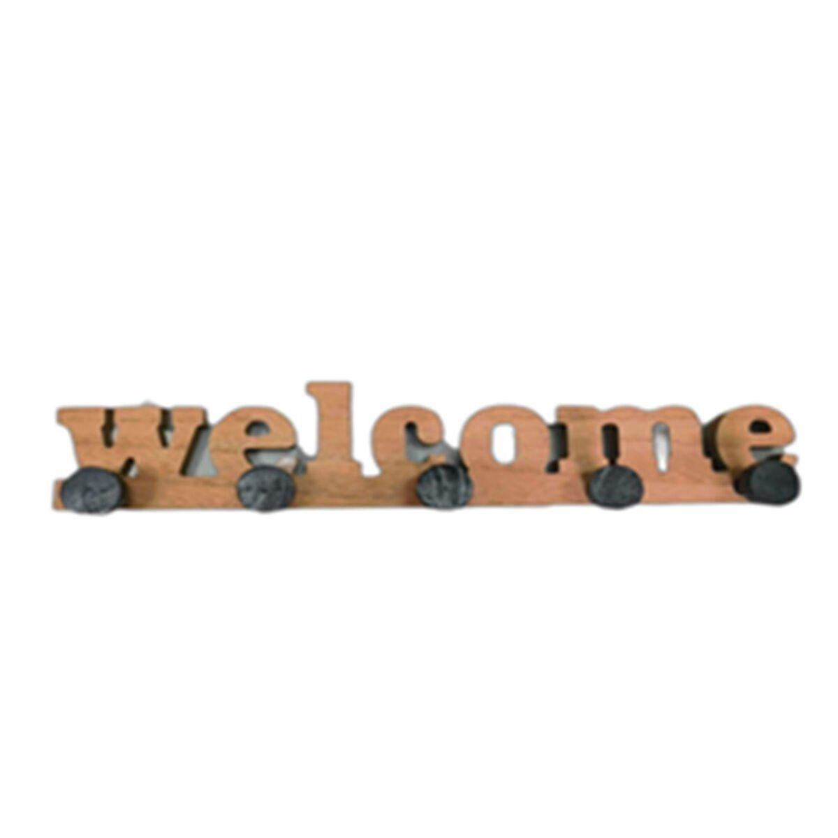 Perchero de Pared Versa Welcome Blanco Madera MDF 4 X 5,5 X 34,5 CM