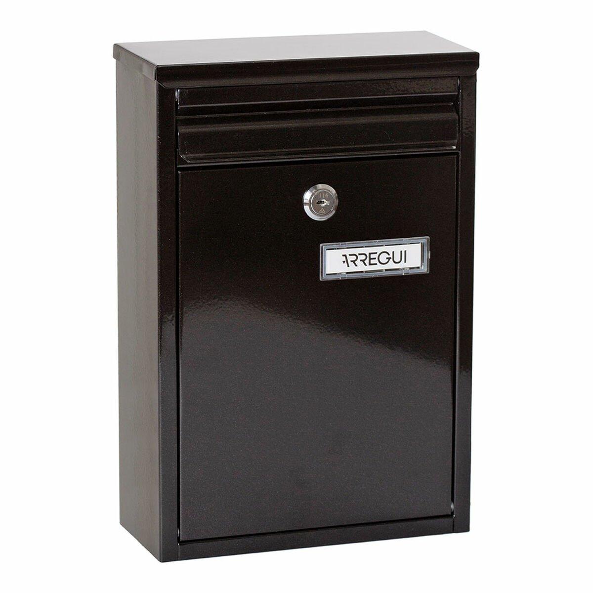 Buzón Arregui Negro Acero 22 X 8 X 32 cm