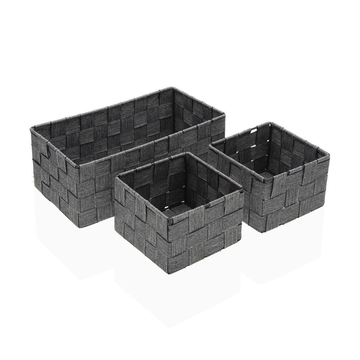 Juego de Cestas Versa Paja Polipropileno Fibra de maíz 14 x 10 x 27 cm