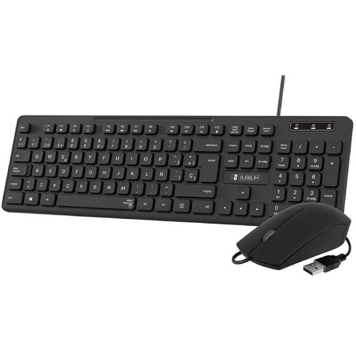 Teclado y Ratón Subblim SUBKBC-CSSK01 Negro QWERTY