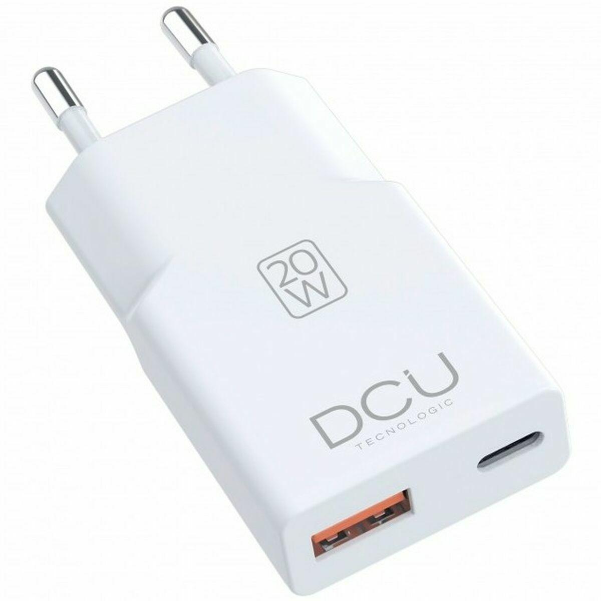 Cargador de Pared DCU DCU 1XUSB A + 1XUSB C SUPER SLIM 20W Blanco 20 W