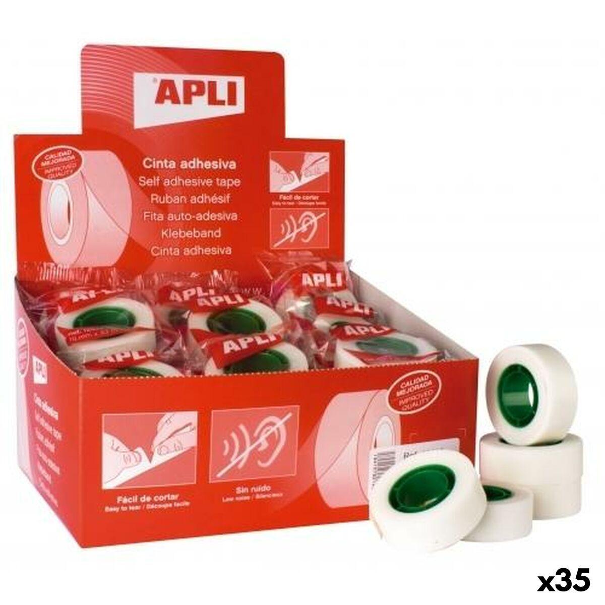 Cinta Adhesiva Apli Transparente 19 mm x 33 m (35 Unidades)