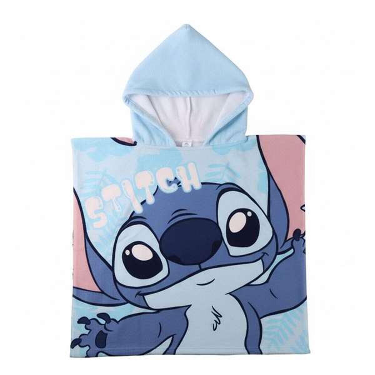 Poncho-Toalla con Capucha Stitch Azul 55 x 77 cm