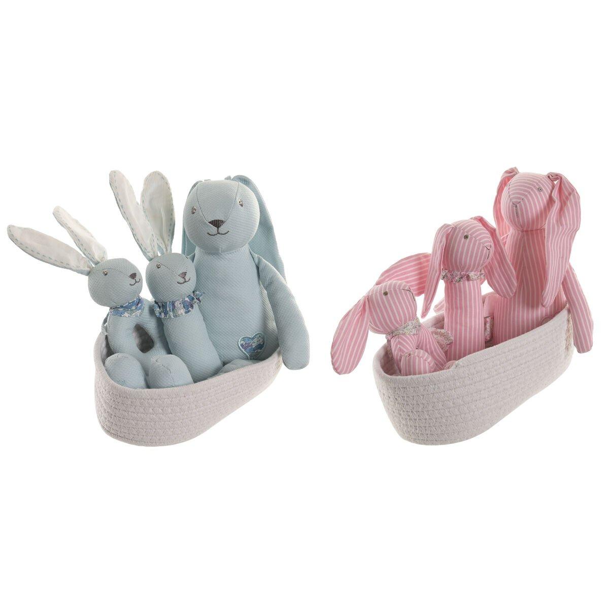 Peluche Home ESPRIT Azul Rosa Poliéster Infantil (2 Unidades)