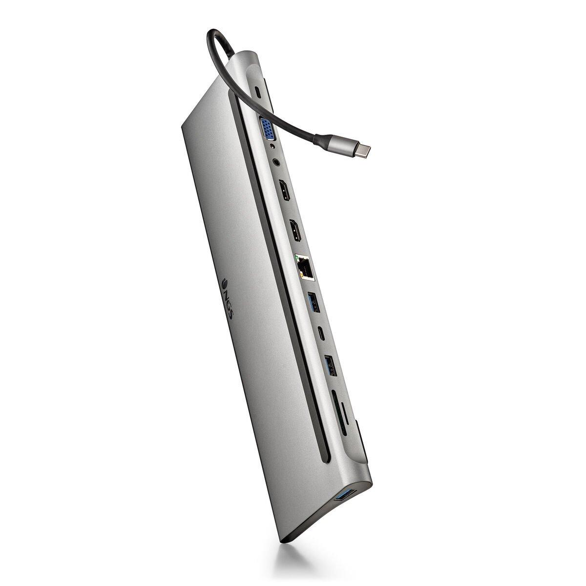 Hub USB NGS WONDERDOCK12 Gris Plateado