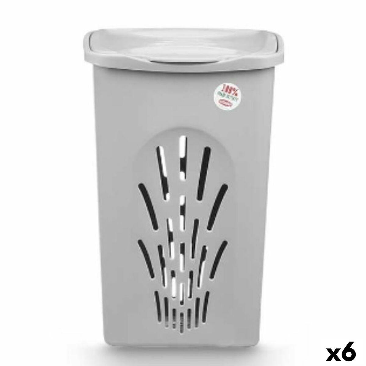 Cesto para la Ropa Sucia Stefanplast Gris Plástico 50 L 37 x 56 x 39 cm (6 Unidades)