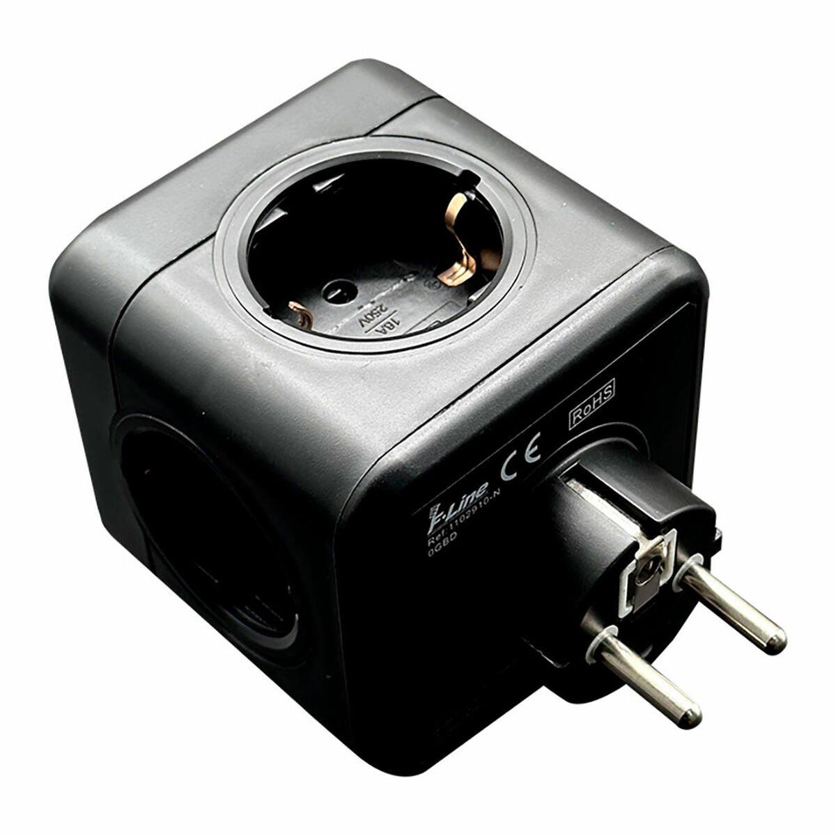 Regleta Enchufes 5 Tomas sin Interruptor Fbright Negro 3680 W