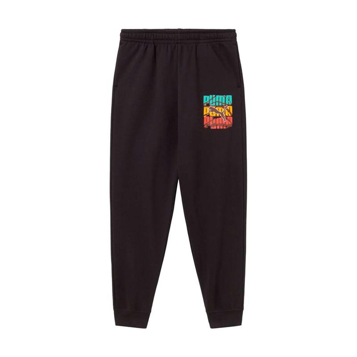 Pantalón Deportivo Infantil Puma Graphic Logo Colour Negro