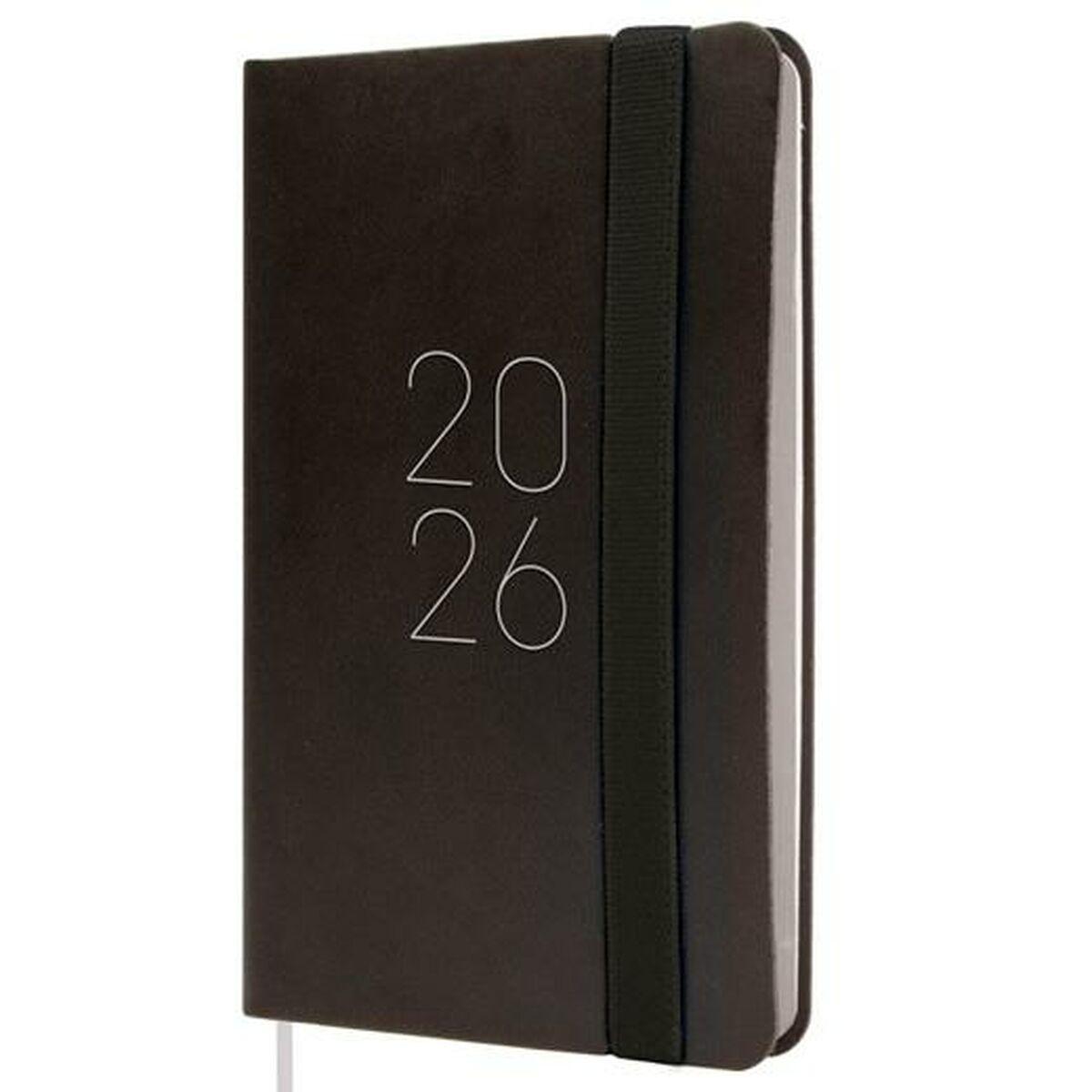 Agenda Finocam FLEXI Negro Mini 8,2 x 12,7 cm 2026