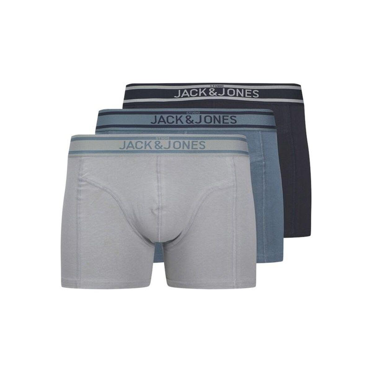 Bóxer de Hombre Jack & Jones Jacjohn Solid 3 Pack Gris 3 Piezas