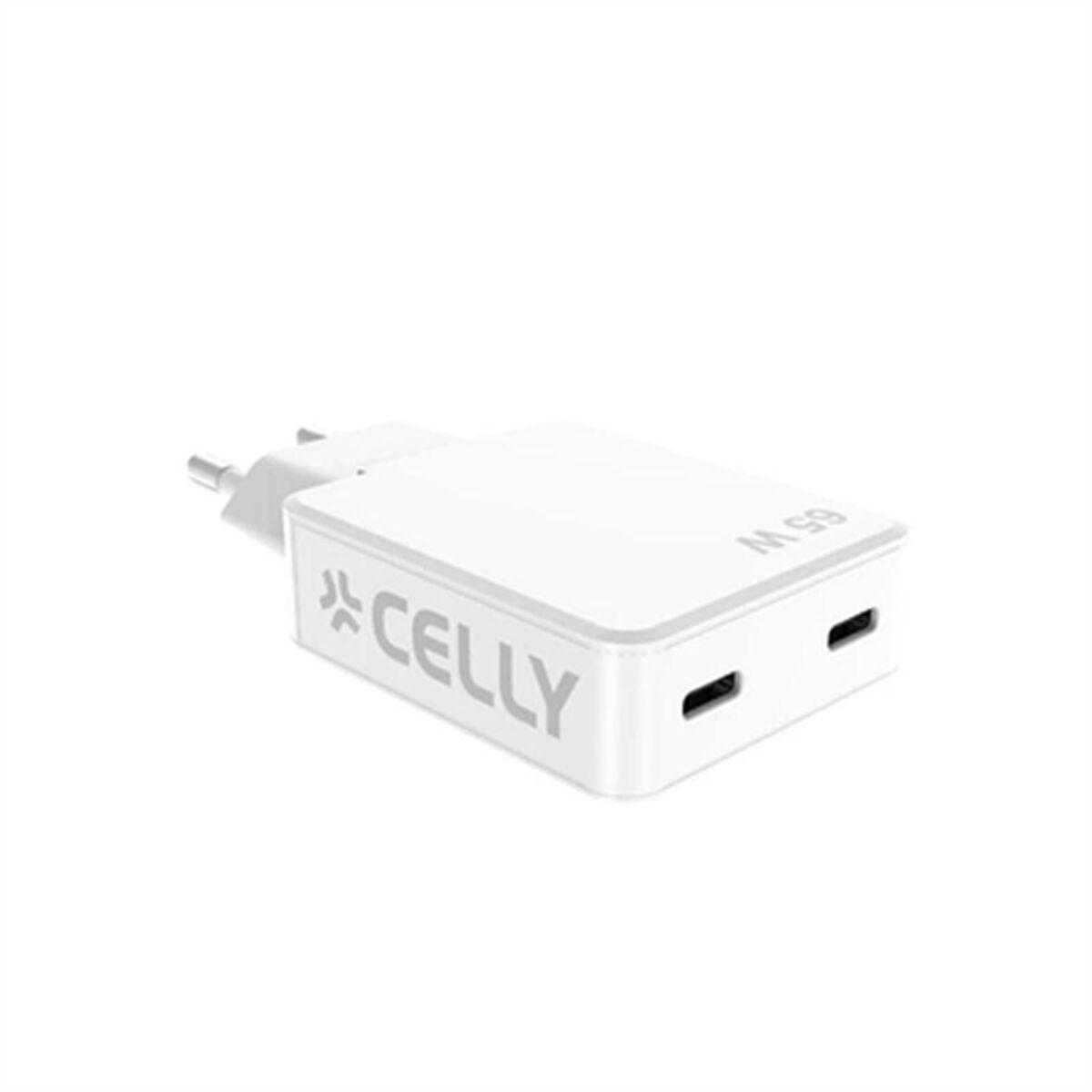 Cargador de Pared Celly SLIMTC2C65WWH
