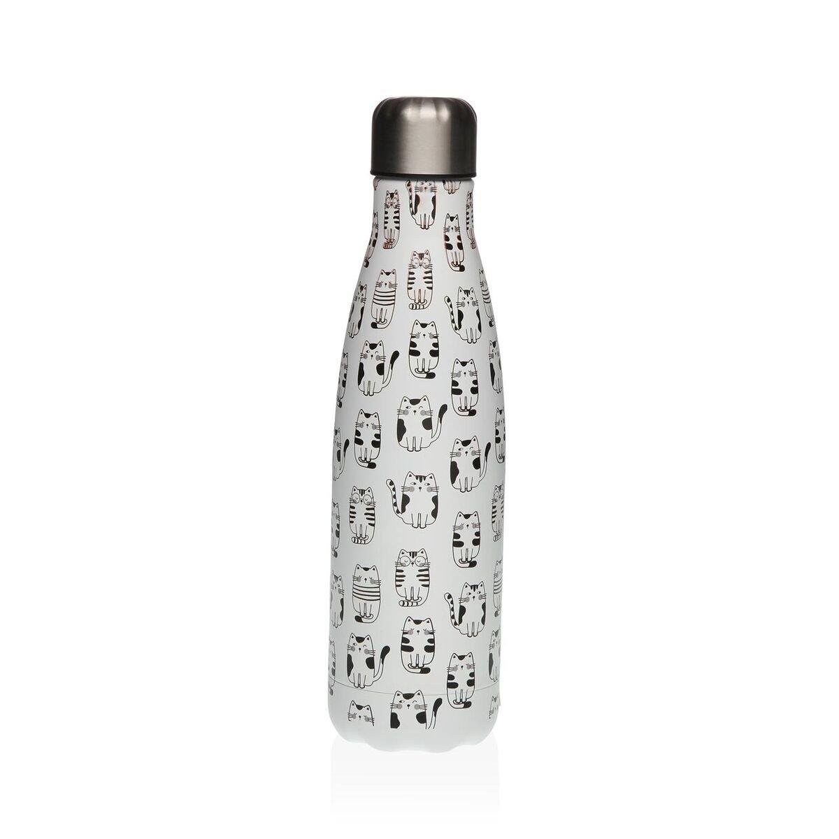 Botella de Agua Versa Acero Gato 7 x 27 x 7 cm