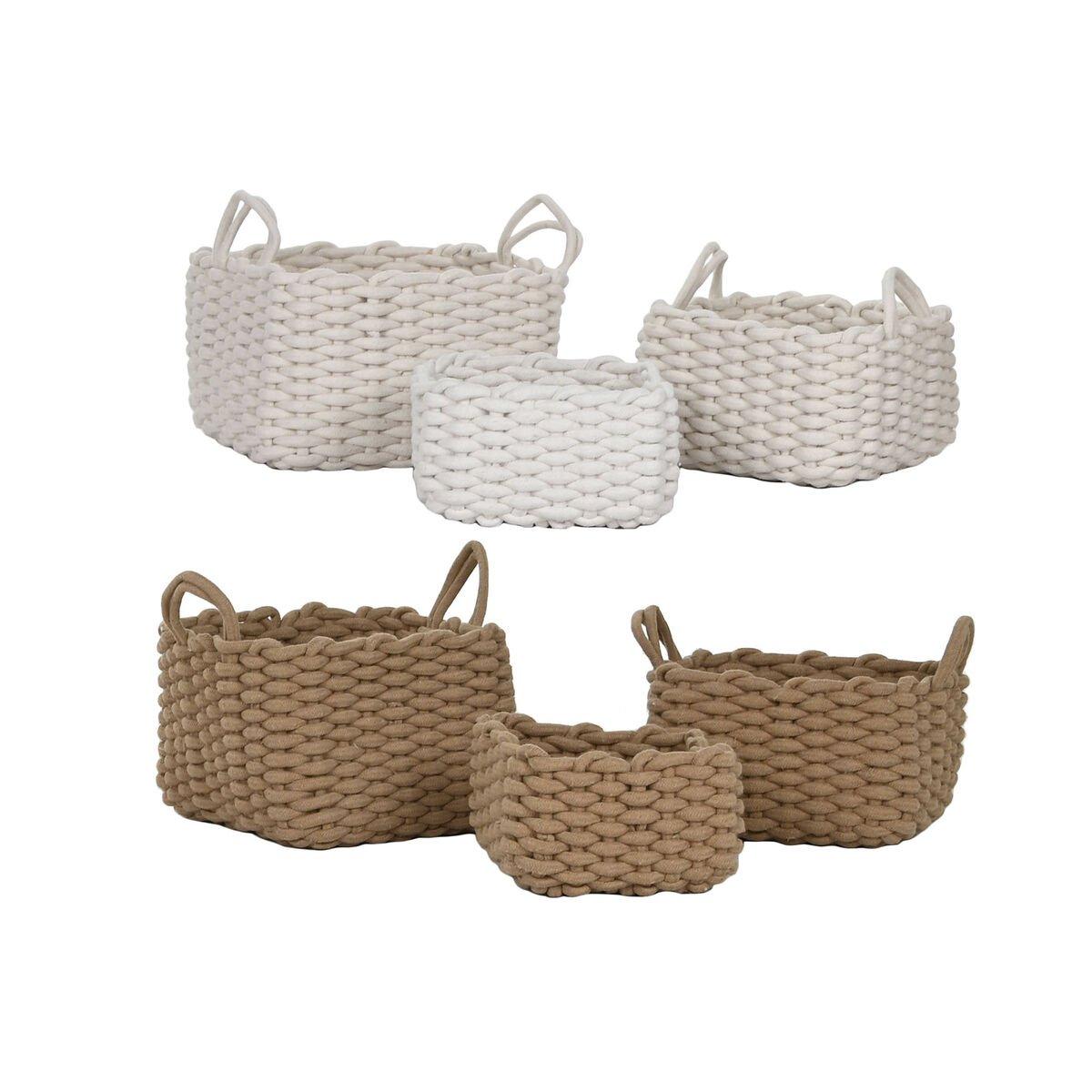 Juego de Cestas Home ESPRIT Cuerda 28 x 28 x 18 cm