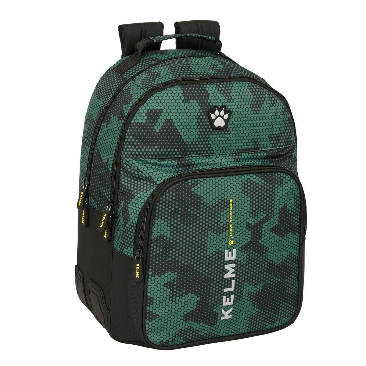 Mochila Escolar Kelme Camo Negro Verde 32 x 42 x 15 cm