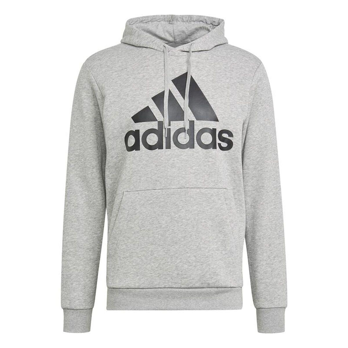 Sudadera con Capucha Hombre Adidas Essentials Fleece Big Logo Gris claro