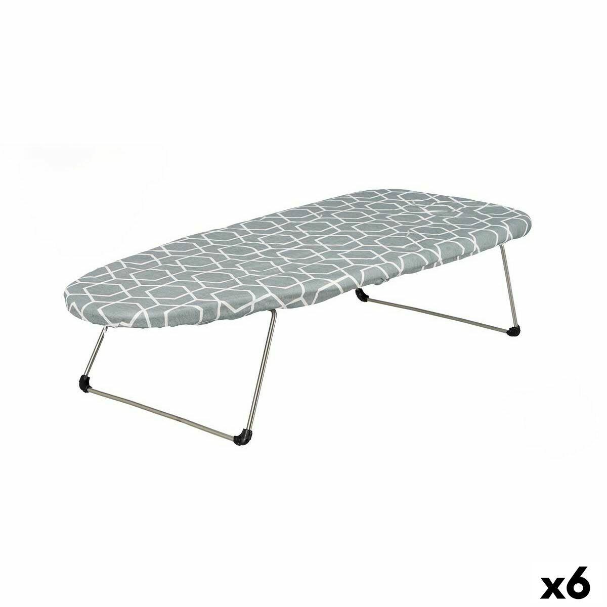 Tabla de Planchar Kipit Blanco Gris Metal Tela Geométrico Sobremesa (6 Unidades)