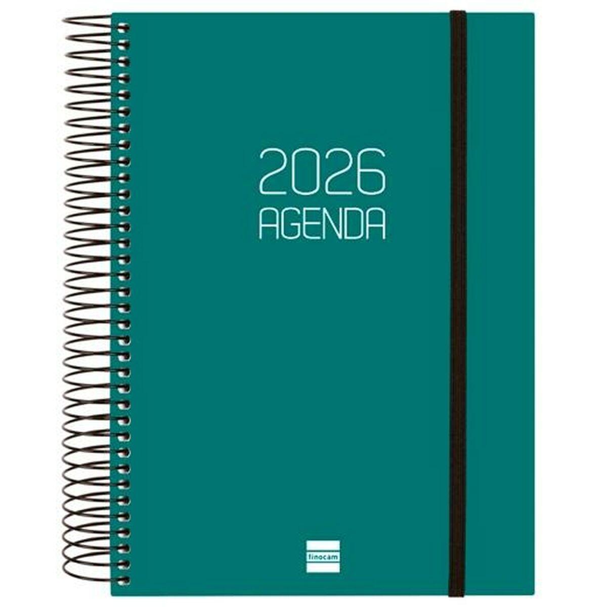 Agenda Finocam OPAQUE Verde A5 15,5 x 21,2 cm 2026