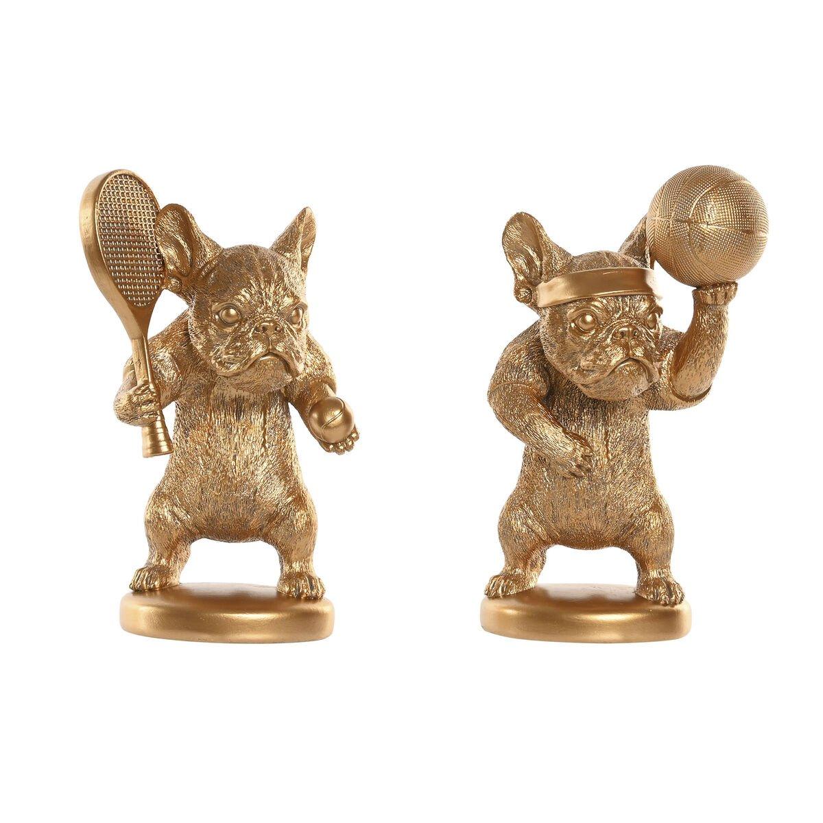 Figura Decorativa Home ESPRIT Dorado Perro 16,5 X 13 X 27 CM (2 Unidades)